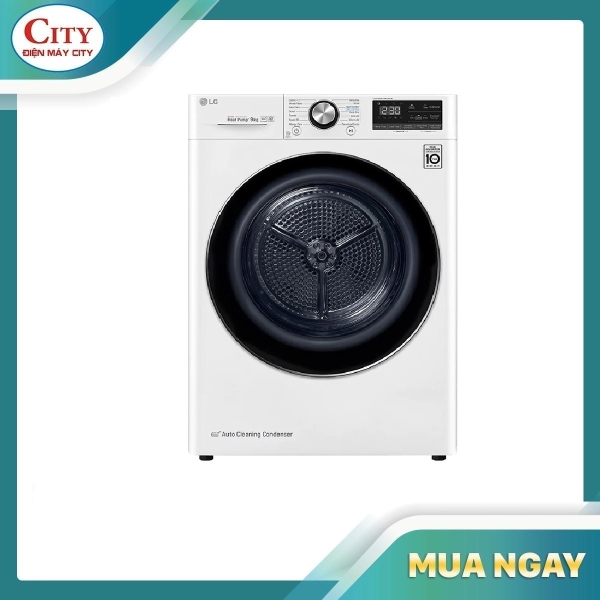 Máy sấy bơm nhiệt lg 9 kg dvhp09w - hàng chính hãng bảo hàng 24 tháng