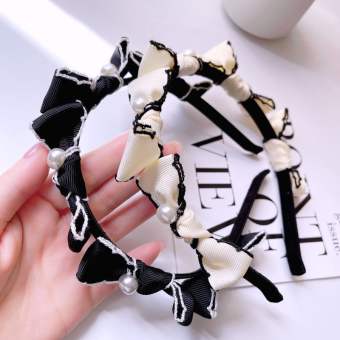 Bờm tóc, cài tóc nữ băng đô vải gắn ngọc trai nhân tạo siêu xinh LOZI (BOM03)