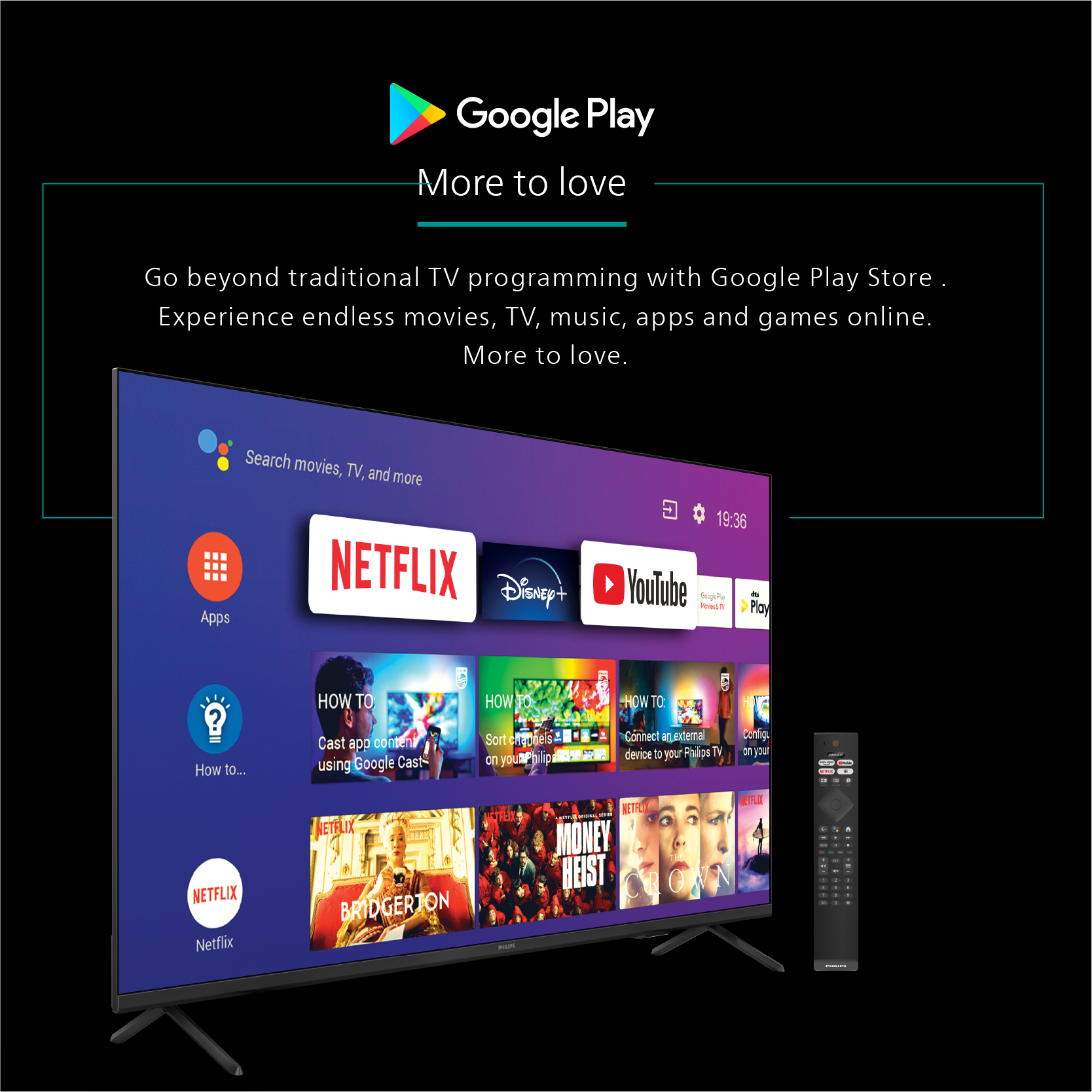 تلفزيون جوجل فيليبس 4K UHD LED موديل 2024، 55 بوصة |