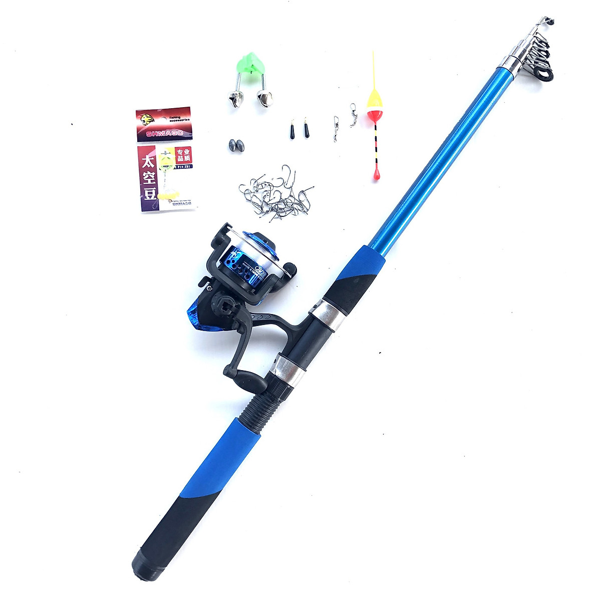 Bộ cần câu máy shimano có từ 1m8 + máy cần cực khoẻ y hình