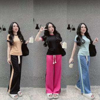 Set đồ bộ nữ quần dài tay ngắn thể thao Gugumi