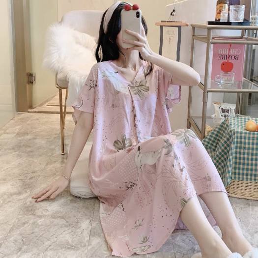 Đầm Suông Dáng Dài⚡CÓ SIZE⚡️ Váy Lanh Lụa Mặc Nhà - thachthao.homewear