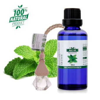 Combo tinh dầu bạc hà  Lorganic (50ml) +tinh dầu bạc hà  Lorganic treo xe hơi tủ áo  (10ml)
