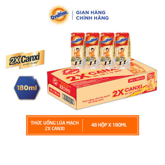 Thùng 48 hộp Thức uống lúa mạch gấp đôi Canxi Ovaltine (180ml x 48)