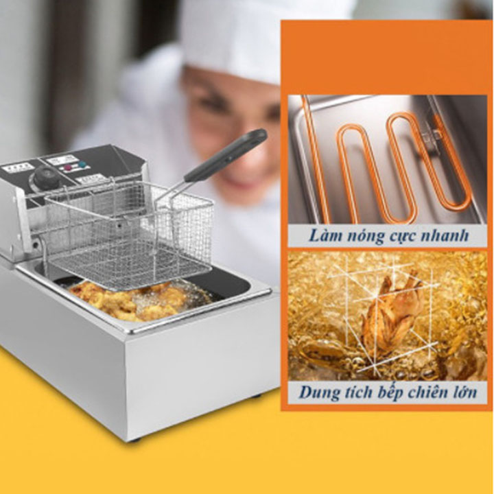 [ Sale sale ] Bếp Chiên Nhúng ngập dầu Cao cấp SUNNY  Có Kèm Tay nắm chống nóng, Chiên Ngập Dầu 6L- Hàng chính hãng & có bảo hành