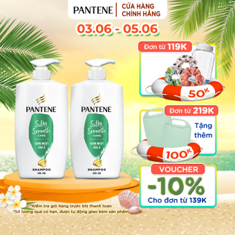 Combo 2 Dầu Gội Pantene Suôn Mượt Óng Ả 900g