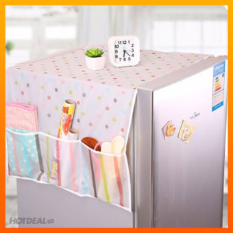 Tấm Phủ Tủ Lạnh Chống Bụi Đa Năng Tiện Dụng, Khăn Trải Tủ Lạnh Không Thấm Nước Có Ngăn Để Đồ Hai Bên Họa Tiết Đa Dạng