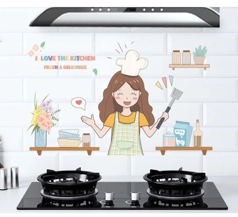 Decal dán bếp chống dầu mỡ cách nhiệt Love The Kitchen