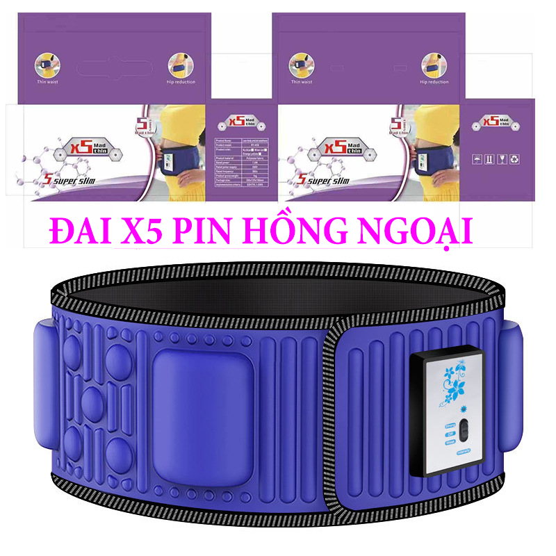 Đai massage giảm mỡ bụng dùng pin, Đai nóng tan mỡ bụng bằng pin, Đai massage giảm mỡ bụng hồng ngoại, Đai massage hồng ngoại giảm mỡ bụng X5