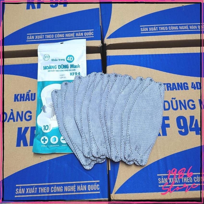 [Thùng 300 Chiếc] Khẩu Trang KF94 Hoàng Dũng Mask 4D Công Nghệ Hàn Quốc 4 Lớp Kháng Khuẩn, Kháng Bụi Siêu Mịn