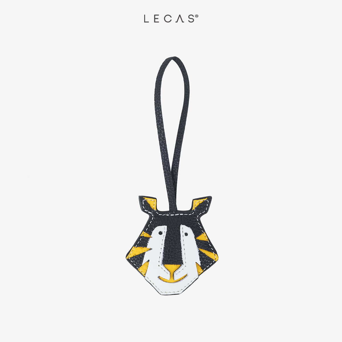 Phụ kiện da bò thật lecas charm hổ