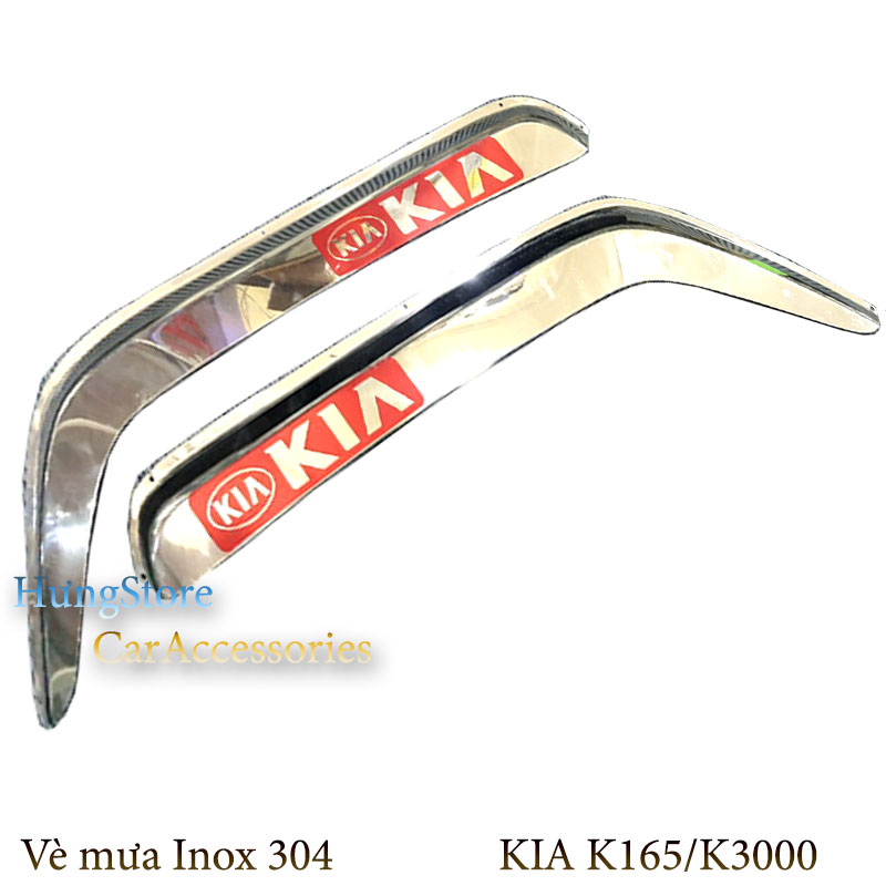 Bộ 2 cái vè che mưa kia k165, kia k3000 inox 304, dễ lắp đặt,độ bền tuyệt đối,