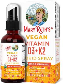 Xịt vitamin D3+K2 hữu cơ Mary Ruth’s Spray 30ml