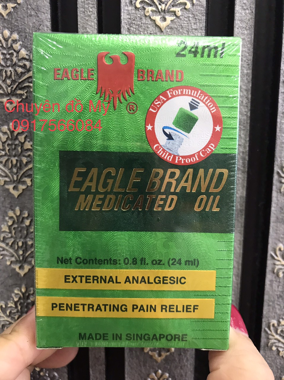 Date t2/2027_ dầu gió xanh mỹ eagle brand medicated oil 24ml