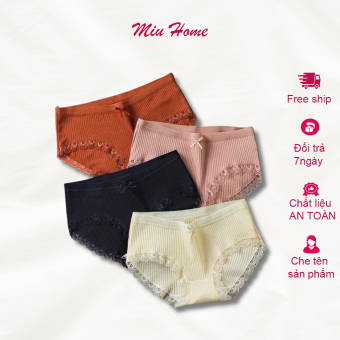 Combo 5 quần lót cotton MIUHOME viền ren kháng khuẩn D07 Bigsize