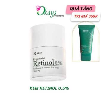 Tinh chất tái tạo trẻ hóa da Okays OK142, Kem hỗ trợ tái tạo retinol 0.5% mq skin loại bỏ mụn, nám, tàn nhang, trẻ hóa làn da hoàn hảo chính hãng 30g tặng kem chống nắng 359k