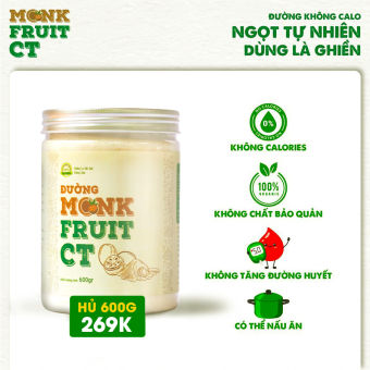 Đường ăn kiêng La hán quả Organic Hữu cơ MonkFruit CT Pharma 600 gram