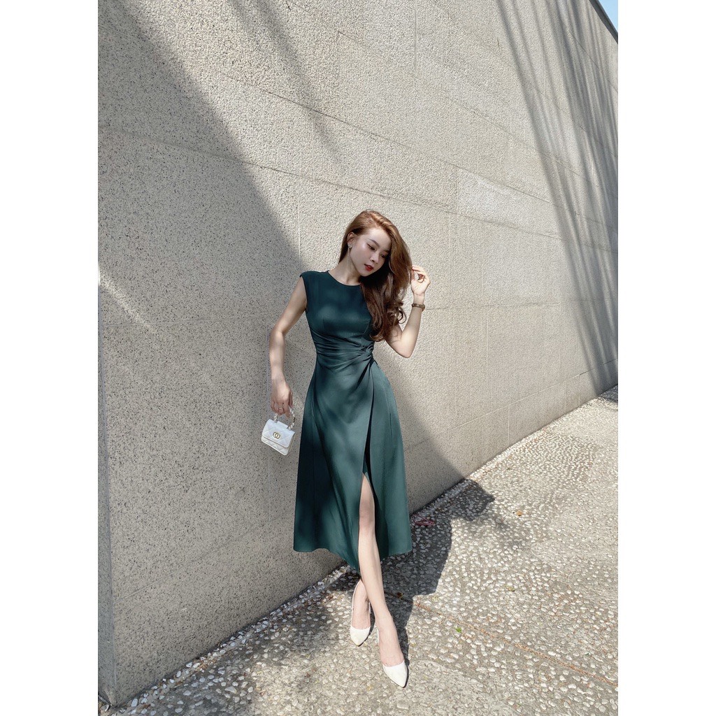 Đầm thiết kế cao cấp nhún eo free size 47-52kg