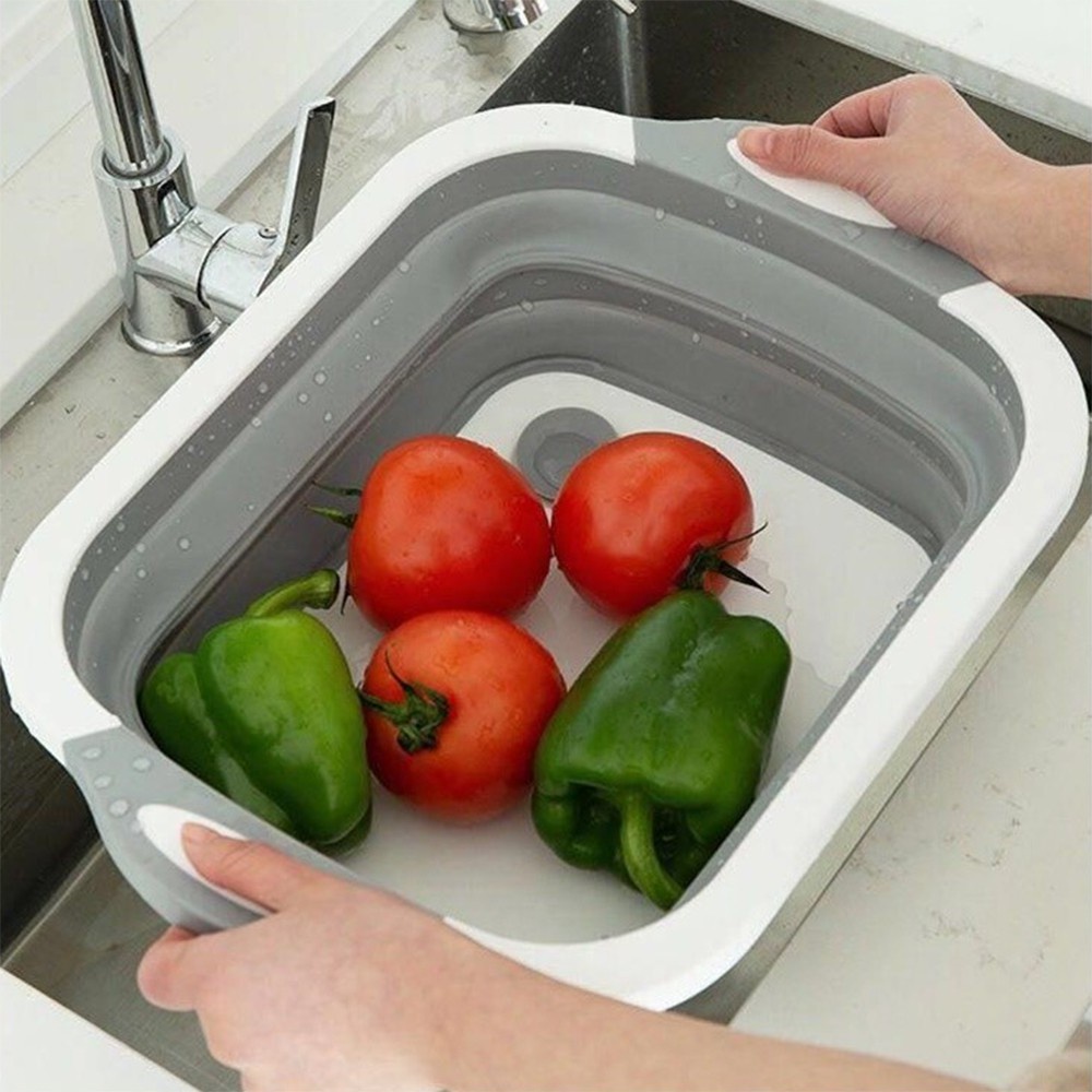 Thớt Nhựa Đa Năng 3 in 1 Kiêm Chậu Rửa, Rổ ,Thớt Siêu Tiện Dụng Và Gọn nhẹ