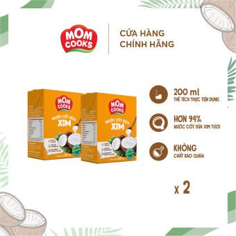 Combo 2 Hộp Nước  Cốt Dừa Mom Cooks 200ml/Hộp