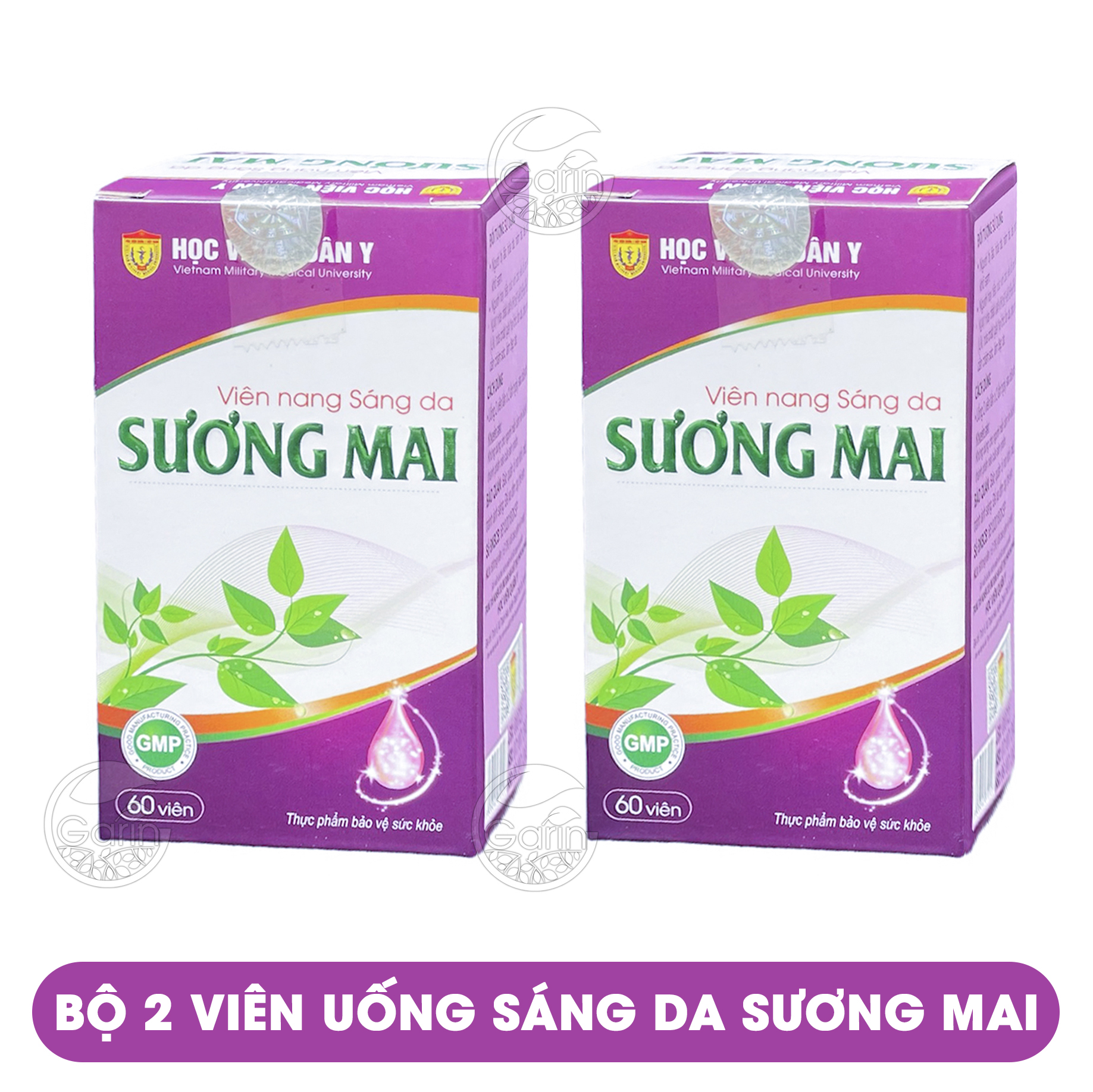 Liệu trình 1 tháng 2 hộp viên uống trắng da Sương Mai Học Viện Quân Y (60 viên x 2) làm mờ nám tàn nhang bổ sung dưỡng chất cho làn da săn chắc trẻ trung trắng hồng tự nhiên Mỹ Phẩm Sỉ Emer