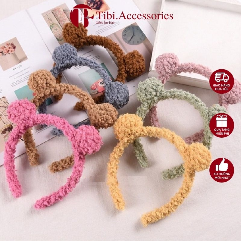 Bờm gấu 🧸 freeship 🧸 cài tóc băng đô rửa mặt tai gấu cute phụ kiện thời trang nữ dễ thương - tibi.accessories