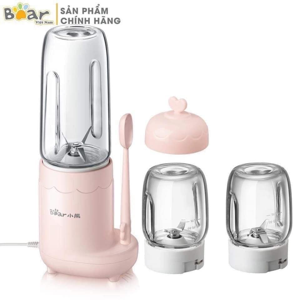 Máy xay đa năng Bear 3 cối thủy tinh