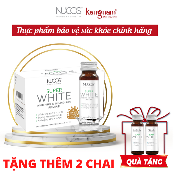Collagen nước uống đẹp da Nucos super white 50ml x 10 chai TẶNG Tặng 2 chai Nucos Super White