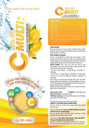Viên sủi Vitamin C Multi Plus (tuýp vị Cam)