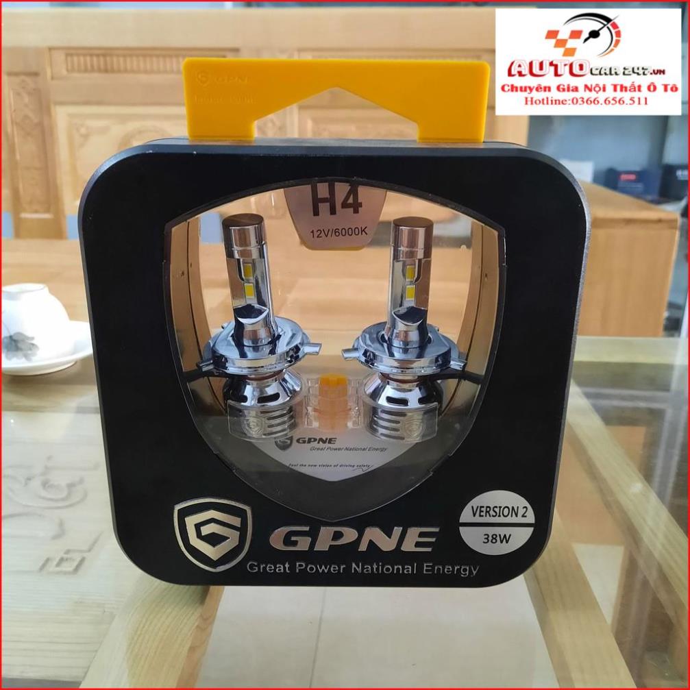 Bộ 02 bóng đèn led ô tô GPNE Vesion 2, 2 chế độ màu  siêu sáng có canbus chân H4, H11 - BH chính hãng 3 năm