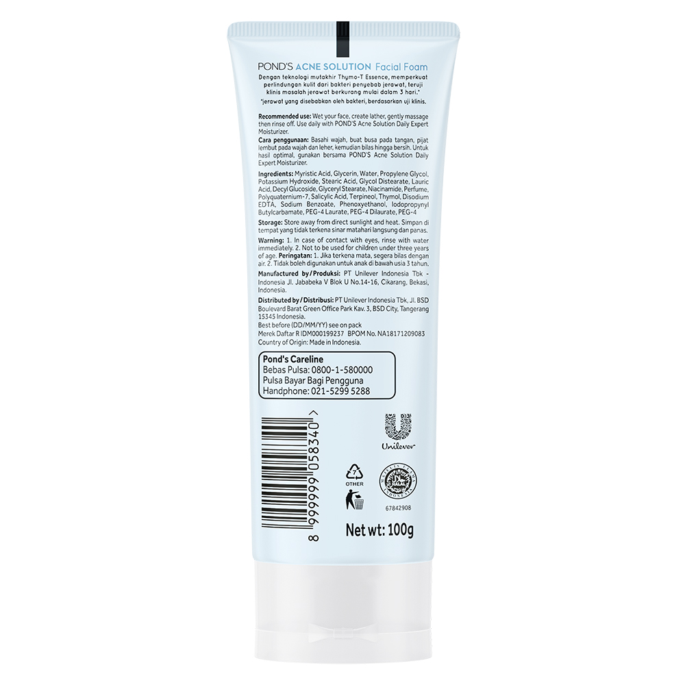 ponds acne solution facial foam