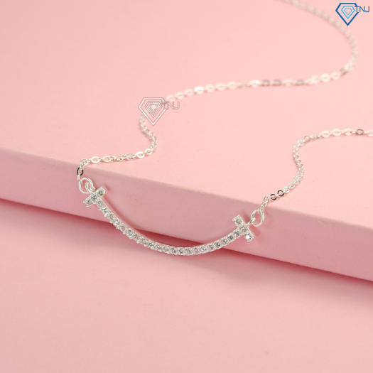 Dây chuyền nữ bạc thật mặt nụ cười - Vòng cổ bạc nữ tầng lớp Itaewon Class DCN0466 - Trang Sức TNJ