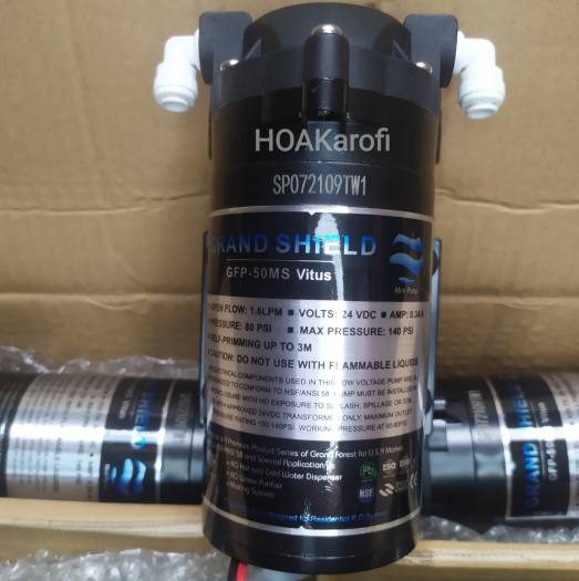 Bơm Tăng Áp 24v Grand Forest GFP 50 - Hút Đẩy Siêu Khỏe - Dùng Cho Máy Lọc Nước RO và Dàn Phun Sương ( Tặng kèm cút )