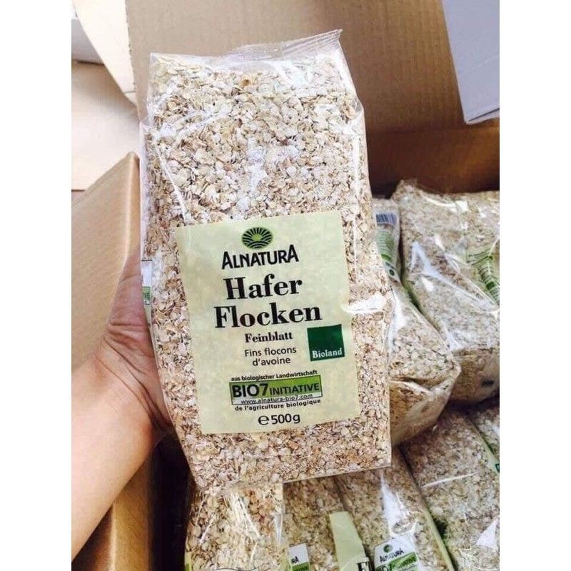 Yến Mạch Giảm Cân Hafer Flocken Cán Dẹt & Cán Vỡ Ăn Kiêng Tiện Lợi gói 500g giảm cân keto das thực dưỡng yến mạch Đức nguyên chất ăn chay giảm béo