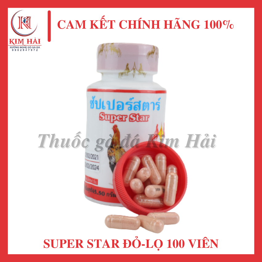 Super Star đỏ[combo 3lọ x 100v][cho gà uống hằng ngày]-Bồi bổ gân gối,tăng cường chức năng gân cho chiến kê,thuốc nuôi gà đá.