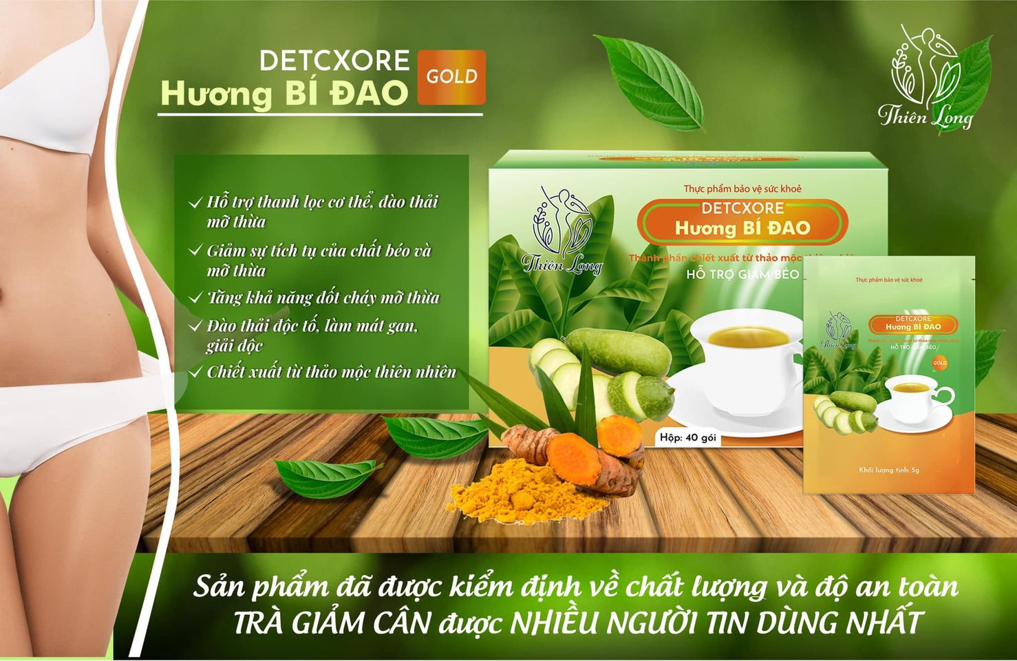 Trà giảm cân bí đao detox NiTishop bí đao giảm cân nhanh Thiên Long