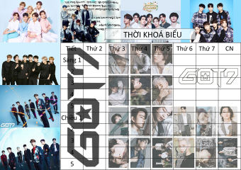 combo 2 thời Khoá Biểu got7 TKB46 A5 cute hoạt hình thần tượng idol