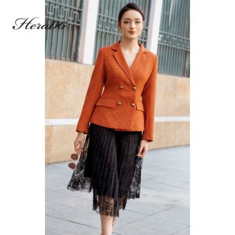 Chân Váy Công Sở Nữ HeraDG Dáng Dài Xòe Dập Ly, Hai Lớp Phối Ren Quyến Rũ Cao Cấp WJPBB2019