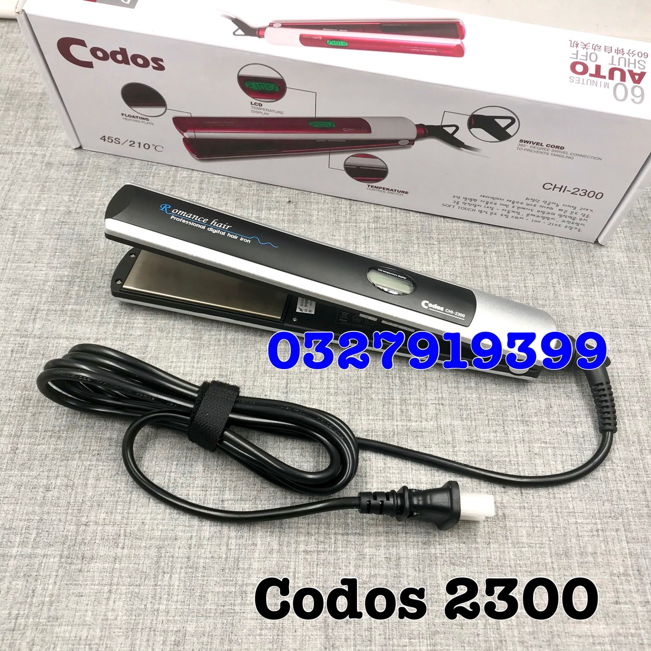Máy duỗi kẹp tóc codos-2300 cao cấp - thiết kế gốm ceramic chống dính & truyền nhiệt tốt
