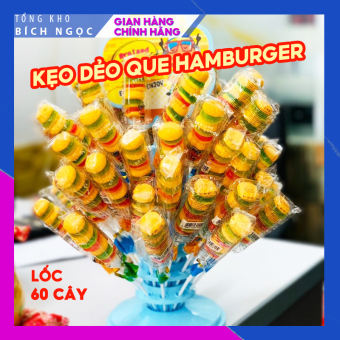 Kẹo Dẻo Que Hamburger - Hương Vị Trái Cây Thơm Ngon Cho Bé - Set/Lốc 3-60 Cây