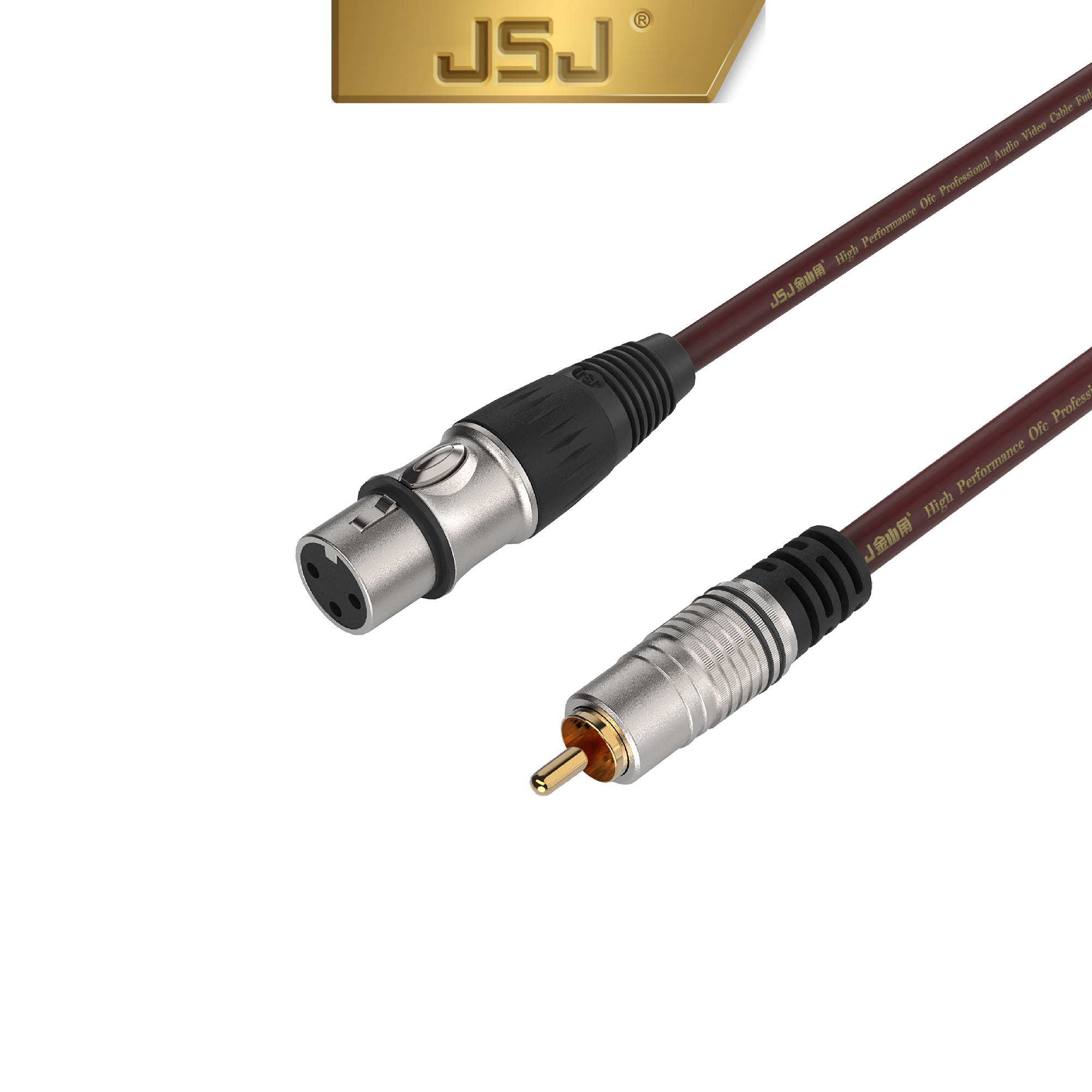 Dây canon (XLR) cái ra đầu bông sen (AV/RCA) đực JSJ 607 dài 1m