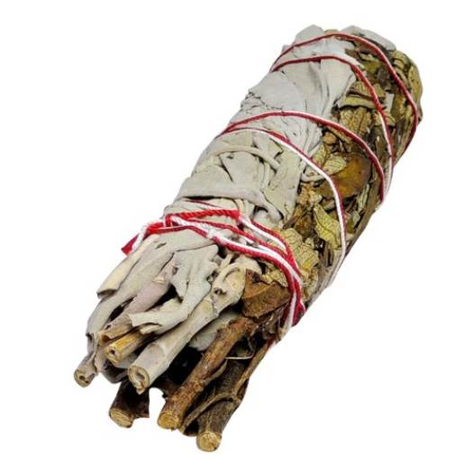Bó lá mix lá xô thơm trắng và "cây thánhin White Sage + Yerba Santa Smudge Incense 3"-4in Bundle