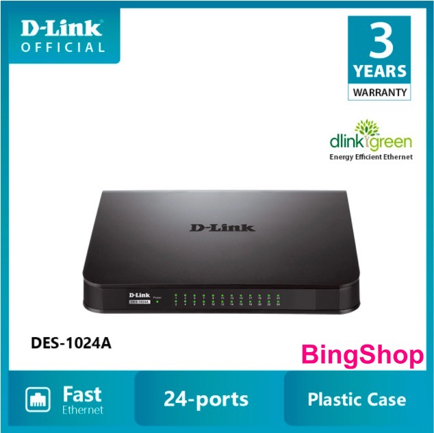 Hot Deals - D-LINK DES-1024A - Bộ chia cổng mạng 24 cổng 10 100 Mbps