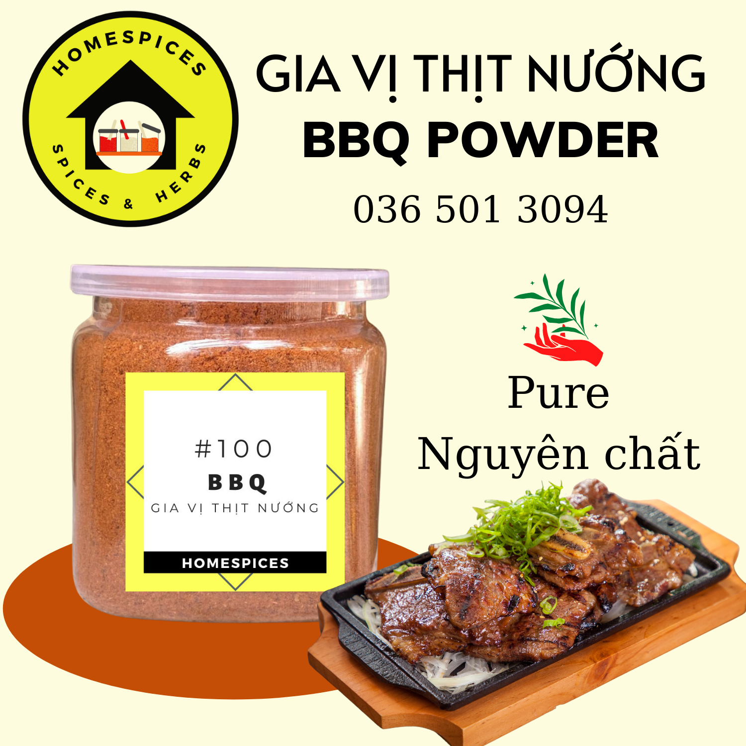 Bột Gia vị ướp thịt nướng BBQ thơm ngon tiện lợi - BBQ Powder healthy có thể dùng ăn kiêng giảm cân HOMESPICES gia vị của mọi nhà homespices gia vị nấu ăn, gia vị ăn kiêng , gia vị eat clean, nguyên liệu nấu ăn và làm bánh