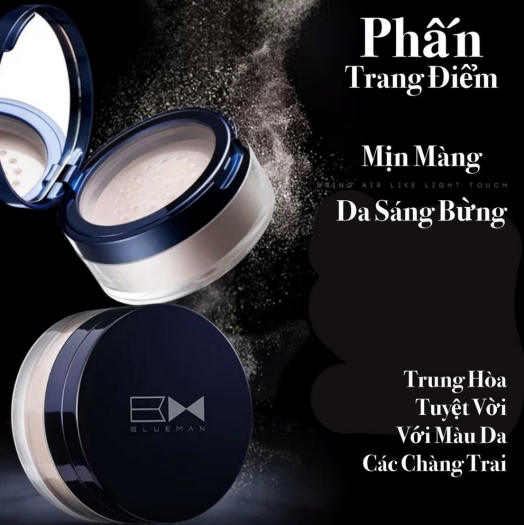 Phấn Phủ BB Cream Makeup Kiểm Soát Dầu Kết Hợp Che Khuyết Điểm Blueman 10g Cao Cấp