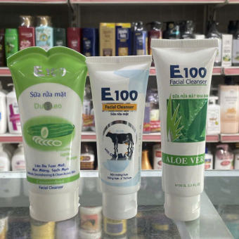 Sữa Rửa Mặt E100 Nghệ - Sữa Bò - Dưa Leo - Nha Đam