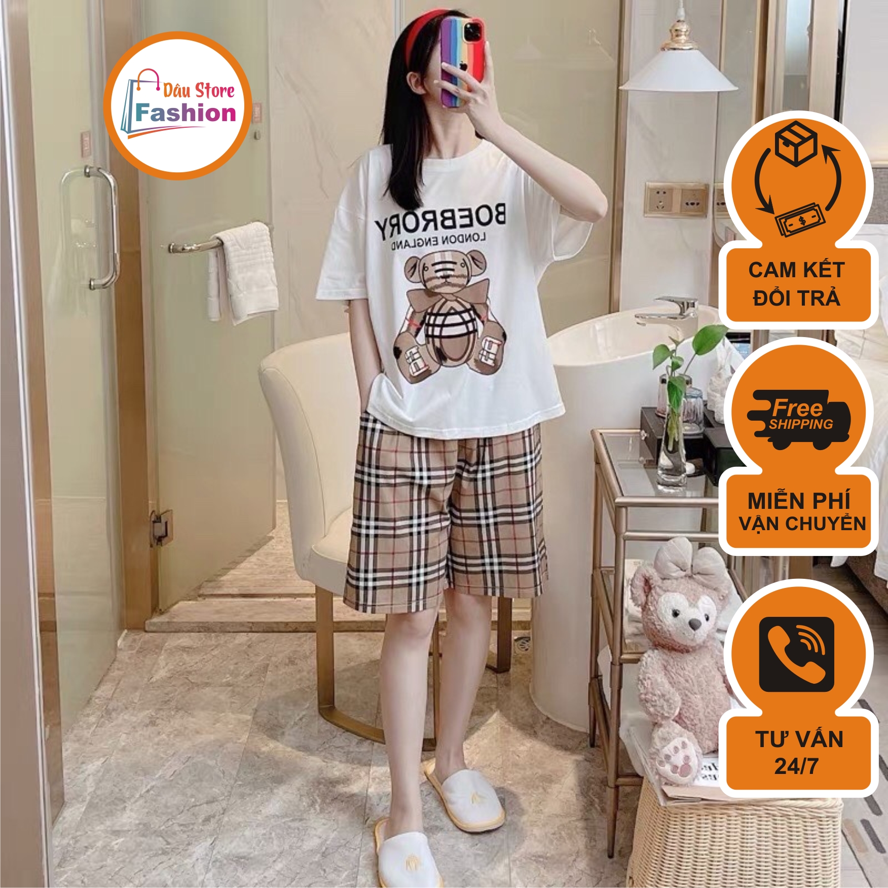 Đồ bộ nữ mặc nhà - thời trang mới nhất - Chất liệu Cotton cao cấp -