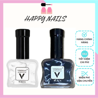 Cồn loang trắng VINIMAY, cồn loang đen Vinimay, cồn loang trắng, đen vinimay chính hãng - loang cồn trang trí móng tay nghệ thuật 15ml (lẻ 1 chai)