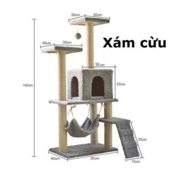 Trụ mèo leo trèo nhiều tầng Nhà cây cho mèo cao 1,4m cat tree dụng cụ cào móng