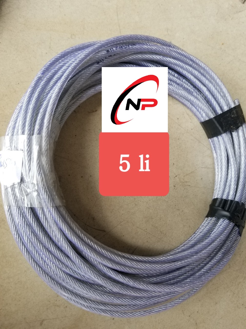 Cáp thép bọc nhựa 5mm giá 4100/met.size 10 mét 20 mét 30 mét 40 mét 50 mét.